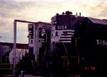 NS 5073 & 5154 at the fuel racks, with white flags